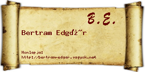 Bertram Edgár névjegykártya
