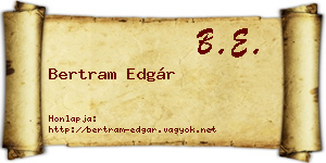 Bertram Edgár névjegykártya