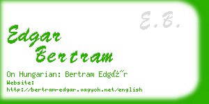 edgar bertram business card